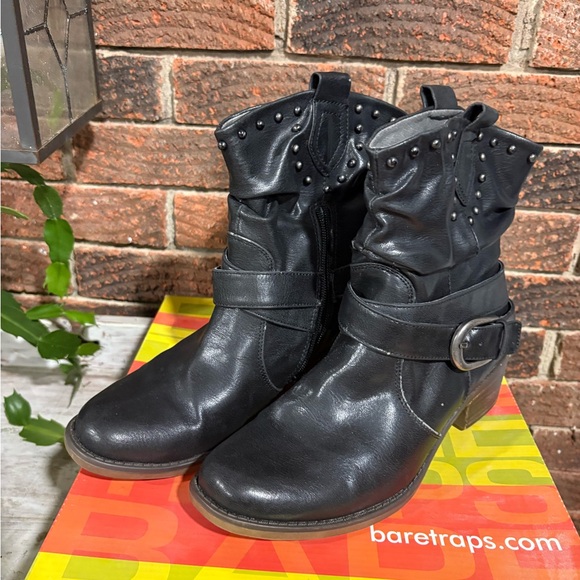 BareTraps Women's Studded Black Ankle Booties - Picture 2 of 6